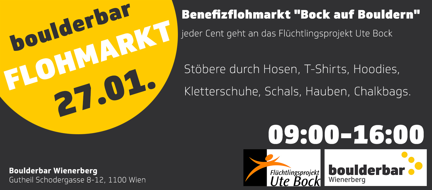  Benefizflohmarkt für Flüchtlingsprojekt "Bock auf Bouldern" in der boulderbar Wienerberg