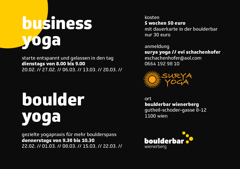 Yoga in der boulderbar Wienerberg 